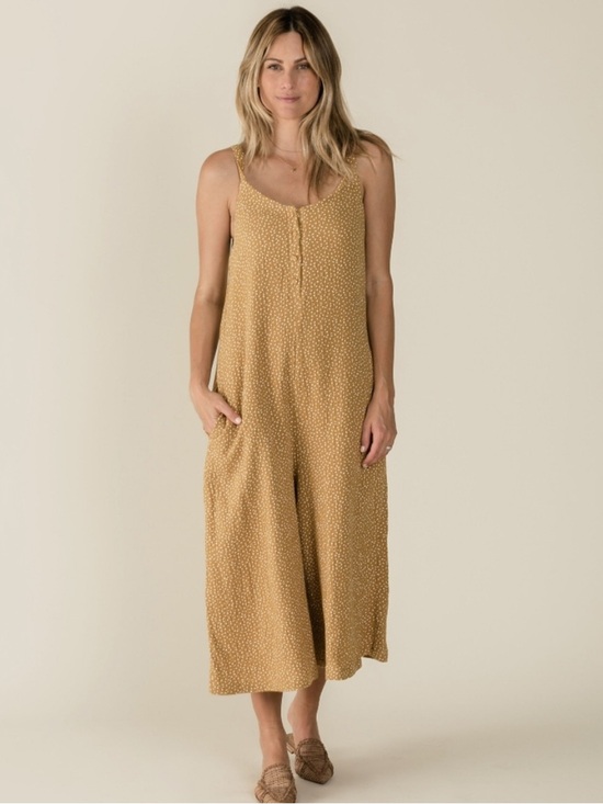 Rylee + Cru Pants - Rylee + Cru Bridgette Jumpsuit in Saffron Yellow Seeds Sz M
